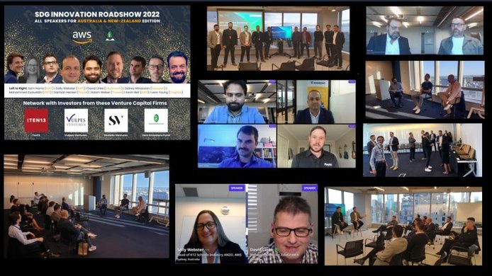 AWS EdTech program virtual cohort session — EdTech founders across Asia Pacific including Camil Toorabally
