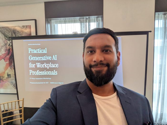 Camil Toorabally facilitating the AI workshop